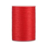 蝋引き糸 ワックスコード レザークラフト 手縫い糸 大容量 0.35 / 0.45 / 0.55mm ほつれない (ビビッドレッド, 0.35㎜)