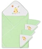 Spasilk 100% Cotton Hooded Terry Bath Towel with 4 Washcloths, Duck Green by Spasilk [並行輸入品]