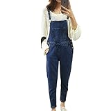 (ル・セリジエ) レディース サロペット デニム オーバーオール オールインワン ゆったり 大きいサイズ 着やせ (S)