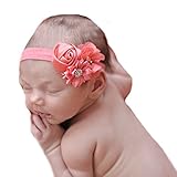 miugle赤ちゃん伸縮性ヘッドバンドwithリボン、コーラル、14 " Girth