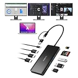 USB Cドッキングステーション 3モニター Mac M1/M2/M3/Windows、KOZYCトリプルディスプレイドッキングステーション、HDMI3x3、USB 3.0、SD/TF、100W PD対応 HDMIスプリッター 拡張ディスプレイ 3モニター対応