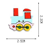 40個の赤ちゃんセーターのボタンの漫画装飾的なボタンのセット、電車（ランダムカラー）