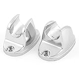 uxcell 壁取付 バスルーム シャワ ヘッド ホルダー スタンド ブラケット プラスチック シルバートーン 2個入り