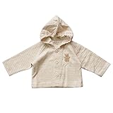 日本製　オーガニックコットン　ドットボーダーのパーカー くま＆クローバー　Amorosa mamma　アモローサマンマ