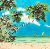 Palm Tree Sail Boat装飾セラミックアートタイル8 x 8
