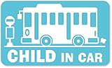 imoninn CHILD in car ステッカー　【マグネットタイプ】　No.61　バス　（水色）