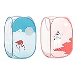ランドリーバスケット 折りたたみ 洗濯用かご 玩具ストレージバスケット 幅35×奥行き35×高さ50cm 脱衣かご ポップアップ メッシュバスケット