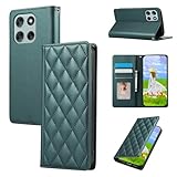 Gedurya moto g66j 5G 用 ケース 手帳型 moto g66y 5G ケース モトローラ モトg66j 5g 携帯カバー RFIDブロッキング カード収納 財布型 motorola moto g66y 5G スマホケース 6.7インチ対応 マグネット式 スタンド機能 全面保護 耐衝撃 ひし形 グリッド 刺繍 パターン - ピンク