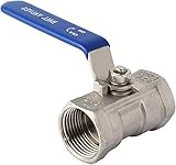 Anawakia パイプボールバルブ、ステンレス鋼304雌ネジ付きボールバルブ、絶縁ハンドル付き、1/4インチ、3/8インチ、1/2インチ、3/4インチ、1インチ、1-1/4インチ、2インチ、1-1/2インチ (1/2")