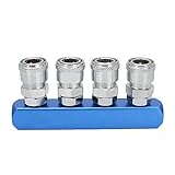 Senzeal　4連エアーカプラー エアホースコネクタカプラブルー エアーコンプレッサー用ツインソケット