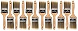 2.5 "フラットペイントブラシMedium Stiff。GREAT for Professional画家とHomeowners。壁ペイントブラシ、デッキ、フェンス、トリム、内部&外部。 12 EA 