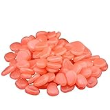Zafina 飾り石 水槽飾り 石光る石 蓄光砕石 夜光石 蓄光石 1袋約100個入り (オレンジレッド)