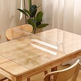 テーブルクロス 透明 70x140cm PVC テーブルマット 厚さ1.5mm 長方形 デスクマット 矩形 テーブルカバー ビニール デスクマット マット 汚れ防止 撥水加工 耐熱 カスタマイズ可能