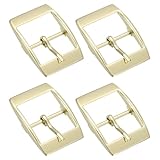 [uxcell] メタルローラーバックル 4個セット 0.98" シングルプロングベルトバックル レザークラフト用アクセサリーベルト 金