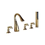 Rozin メッキ 浴槽 風呂桶用 蛇口 混合栓 ハンドシャワー装備 風呂 バスタブ用 じゃぐち