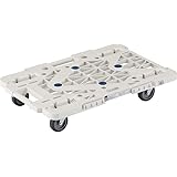 TRUSCO(トラスコ) 平台車 軽量 ルートバンメッシュタイプ 615×415荷重100kg 連結・スタッキング可能 4輪 オール自在 白 MPK-600J-W