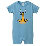 お誕生日 1歳のお誕生日に 1 YEAR OLD（キッズロンパース） アクアブルー 80
