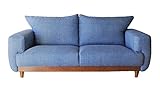 大川家具 東馬 ソファ 2.5人掛け マイル ブルー (170cm幅 素材/布)