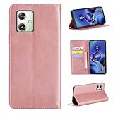 Moto G64 5G / G64Y 5G ケース 手帳型 moto g64 5G 用のカバー 財布型 肌感レザー アクオス moto 用の 携帯ケース レザー 財布型 全面保護 耐衝撃 内蔵カード枚カード収納 スタンド機能 スマホケース 着脱しやすく PCduoduo (ローズゴールド, Moto G64 5G / G64Y 5G)