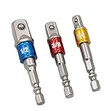 Tooltoe ソケットアダプタセット インパクトドライバー用　電動ドリルのソケット DIY用 のドリルアダプター 3本組 差込角（1/4" 3/8" 1/2"）