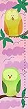 Green Leaf Art Growth Chart Owls and Pink Sky [並行輸入品]