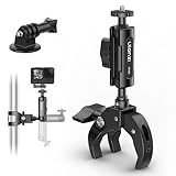 Ulanzi R105 スーパークランプ【2025新型 3爪構造】360°回転 金属製 カメラマウント 一体式 カメラグリッパー ホルダー1/4”ネジ 自転車・バイク・オートバイクリップマウント GoPro用アクセサリー アクションカメラ用マウント付き iPhone/Android アクションカメラ