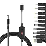 SensaBliss USB Type C PD ケーブル 1.2m 変換プラグ付き 5.5x2.5mm LED表示 調整可能電圧 5V-9V-12V-15V-20V 急速充電 Type-C to DC アダプターケーブル 電源コネクタ 充電器 60w 3A 扇風機 携帯電話 タブレット Bluetoothイヤホン カメラ 対応