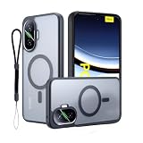 For Xiaomi Poco F7 5G ケース【2025年 マグネット吸着式 ワイヤレス充電対応 ハイブリッド構造 耐衝撃 ストラップホール付き ブラックXiaomi Poco F7 5G 対応