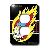 3dRose LLC lsp_5290_6 Blazing Angry Volleyball Crossing the Net 2 Plug Outlet Cover [並行輸入品]