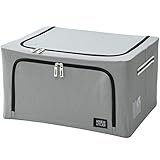 山善(YAMAZEN) 収納ボックス ライトグレー 高さ28cm 完成品 通常サイズ 取っ手付き 前面・上部開閉 メッシュ生地 MYTC-TSB(LGY)