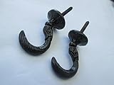 IRONMONGERY Worldâ ®ブラックカーテンタイバックフックHold Back Holdbackタッセルフック( Largeエジプト) by ironmongery世界