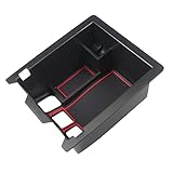 SXCY 新型 マツダ CX-5 KF系 コンソールボックス コンソールトレイ cx5 kf アームレストボックス 収納 ボックス アクセサリートレー ラバーマット付き ノイズ軽減 cx5 アクセサリー カスタムパーツ 小物入れ インテリアパーツ レッド