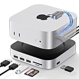 Mac mini M4 Dock、9 +1 in 1 Mac mini M4ハブ、SSD&ホストデュアルポート、10GbpsのMac mini M4ドックステーション、6xUSB A、SD/TFカードリーダー、2280 NVMe SSD付き Mac mini M4、Mac mini M4 Pro用。