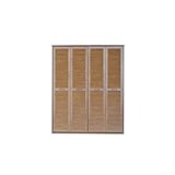 ルーバー折れ戸クローゼット 幅150cm ワードローブ/05 ブラウン