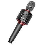 Bluetoothカラオケマイク ワイヤレスマイク デュエット&伴奏機能付き 高音質 bluetooth ポータブルスピーカー ブルートゥー