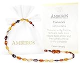 Amber Teething Necklace for Babies (Unisex) - Anti Flammatory, Drooling & Teething Pain Reduce Prope