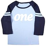Happy family clothing baby boys ' One最初誕生日3 / 4スリーブラグランTシャツ