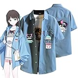 ブルーアーカイブ ブルアカ 杏山 カズサ Tシャツ 半袖 シャツ カズサバンド aLIVE 黒猫 同型 コスプレ衣装 夏服 丸襟 上着 ワイシャツ カジュアル 人気 トップス T-Shirt おしゃれ ファッション プレゼント 男女兼用 (C,5XL)