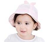 Ever Fairy1-3歳の赤ちゃんの太陽の帽子女性のUV保護春と秋の太陽の帽子綿の赤ん坊の帽子 (ライトピンク)