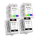 BC310XL+BC311XL 各2個セット 互換インクカートリッジ canon用 大容量 インク BC345/346通用 310 311 リサイクルインク 大容量 取扱説明書付き 詰め替え キヤノン用 PIXUS MP493 MX420 MP280 MX350 MP490 MP480 MP270 iP2700 インク
