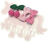 mimi(ミミ)さくらんぼ SET(ピンク3個セット)プチ ヘアクリップ 3個セット 滑りどめ付 日本製