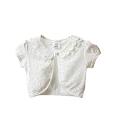 haolong 子供用 ガールズ　女の子　ボレロ カーディガン　レース　キッズ 羽織　薄手 子供服 ボレロ 綿 発表会 結婚式入園式パーティー 披露宴 コンサート 演奏会 パーティ 誕生会　半袖
