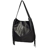 URIJK ショルダー トート バッグ 2way 大容量 バッグ 手持ち カバン レディース ビジネスバッグ 無地 シンプル 斜め掛け ショルダーバッグ おしゃれ 仕事 OL 通学 通勤 (ブラック)