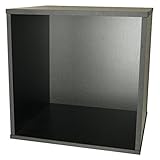 キューブボックス 不二貿易 オープンタイプ ブラック色【１個】(黒色・木目プリント)　(参考:収納ボックス カラーボックス ラック シェルフ)