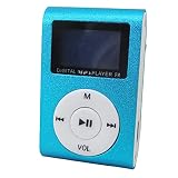 MP3プレーヤー アルミ LCDスクリーン付き クリップ microSD式 MP3プレイヤー ブルーｘ１台