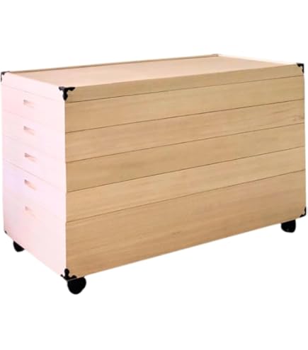 Amazon｜ナサ流通企画 キャスター付き桐衣装箱 5段 高さ54cm 隅金具付