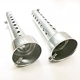 バイクマフラー 消音器 取付部直径 45/48/60 mm (ロング/45ｍｍ 2本) 音量調整 内蓋付き バッフル インナー サイレンサー