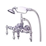 Elements of Design DT0201PL St. Louis Wall Mount Clawfoot Tub Filler with Hand Shower, 8-1/4' in Spo