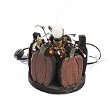 Factory Direct Craft? Perfectly Prim Distressed Wood Pumpkin and Pip Berry Electric Candle Lamp [並行輸