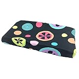 One Grace Place Magical Michayla Changing Pad Cover, Main: Black. Additional: Pink and Turquoise by 